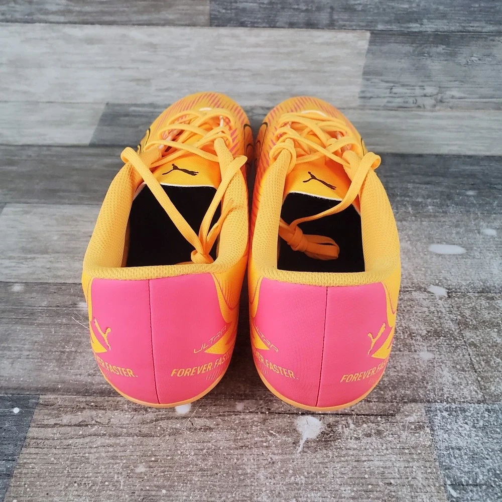 Puma Ultra Play‎ Mens Shoes Sz 11.5 Yellow Black Leather Lace-Up Soccer Cleats